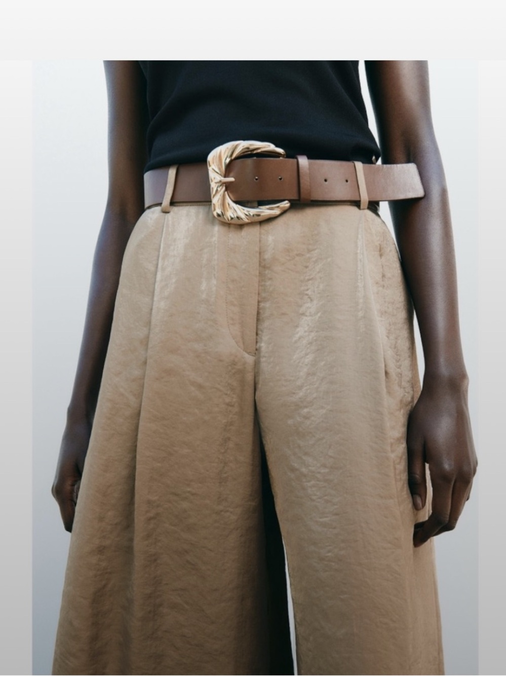 Zara NWT wide leg pants with belt 1478/178 - Picture 7 of 11